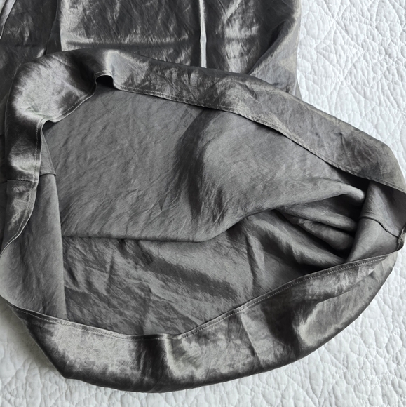 Aritzia Babaton Gunmetal Grey Midi Satin Slip Skirt - Picture 4 of 9